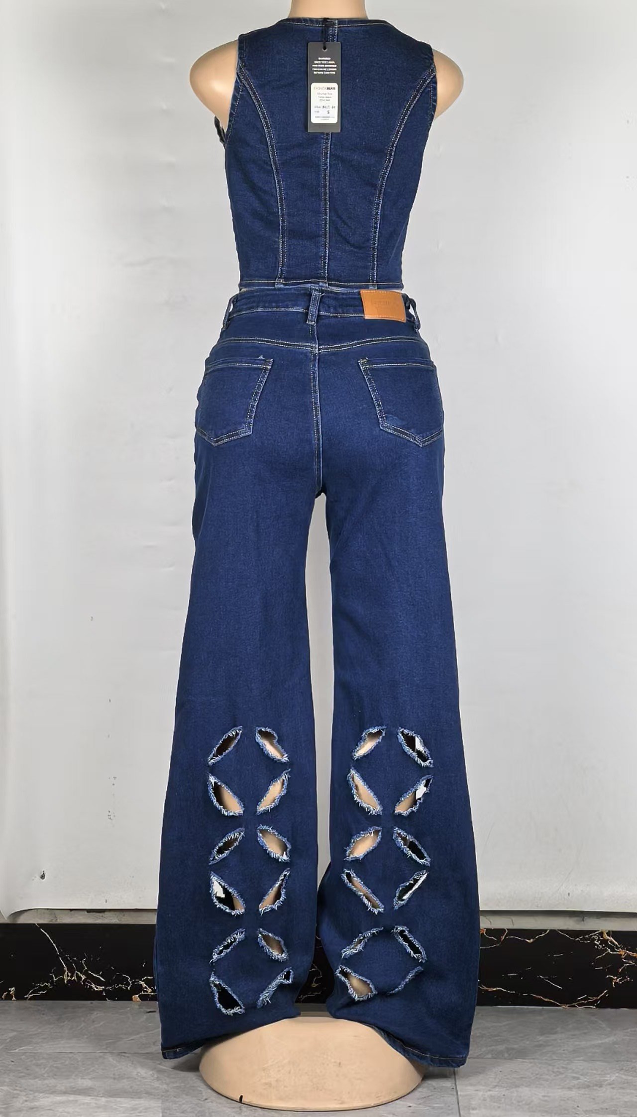 The Lattice Bloom High-Rise Wide-Leg Denim - Image 3
